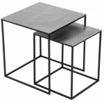 Kohvilaudade komplekt Shanti, h&otilde;be v./must v., 40 - 50 cm x 50 cm x 46 - 53 cm, 2 tk