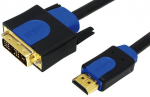 Juhe Logilink HDMI to DVI HDMI-A 19 pin male, DVI-D male, 3 m, sinine v.