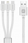 Juhe Swissten, Micro USB/USB/Apple Lightning/USB-C, 120 cm, valge