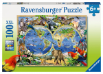 Pusle Ravensburger Animals Of The World, 36 cm x 49 cm, 100 tk, mitmev&auml;rviline