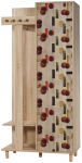 Esiku riidekapp Kalune Design Garmanto 90 521, pruun v./punane v./mitmev&auml;rviline, 36 cm x 90 cm x 194 cm