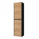 Seina vannitoakapp Domoletti, tamm/must, 30.5 cm x 42.5 cm x 165 cm