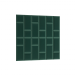 Dekoratiivsed tekstiilist seinapaneelid Quadratta, 180 cm x 180 cm, 3.5 cm, tumeroheline v., 24 tk