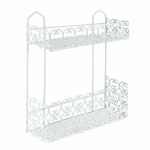 Riiul Metaltex Florenz, 30 cm x 10 cm x 36 cm, roostevaba teras, valge v.