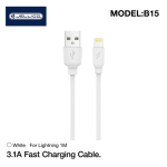 Kaabel Jellico B15LIGWH, Lightning/USB, 100 cm, valge v.