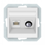 Arvuti ja antenni pesa Vilma QR1000, matt valge