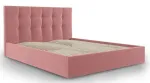 Voodi kahekohaline Micadoni Home Phaedra Velvet, 180 x 200 cm, roosa v., ilma madratsita, p&otilde;hjalippidega