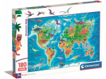 Pusle Clementoni Dinosaurs Map 29790, 33.5 cm x 48.5 cm, 180 tk, mitmev&auml;rviline