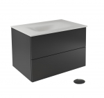 Vannitoakapp valamuga Besco Akya Classic, valge v./must v., 52.5 cm x 66 cm x 50.7 cm