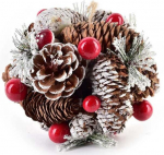 J&otilde;ulupuu ehe Mondex Santa Lila, pruun/valge/punane, 12 cm, puit/vahtplast