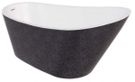 Vann, teisaldatav Besco Melody Glam Graphite, 170 cm x 80 cm x 72 cm, ovaalne, valge/grafiit