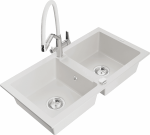 K&ouml;&ouml;givalamu koos kraaniga Mexen Mario, vaik/graniit, 82 cm x 43.6 cm x 16.1 cm, valge