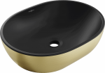 Vannitoa kraanikauss Mexen Viki, keraamiline, 48 cm x 35 cm x 11.5 cm, kuldne/must