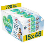Puhastuslapid beebidele, naha puhastamiseks, lastele Pampers Paw Patrol, 15 x 48 tk