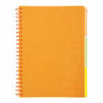 Vihik matemaatika/f&uuml;&uuml;sika/keemia Zibi Neon, ruuduline, A4, 120 lehte, Oranž