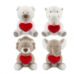Pehme m&auml;nguasi loomad Heart, (v&auml;rv/disain valitakse juhuslikult), 25 cm