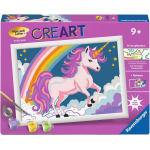 Maalimine numbrite j&auml;rgi Ravensburger CreArt Pink Unicorn, roosa v./mitmev&auml;rviline, 18 x 24 cm