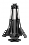 K&ouml;&ouml;giriistade komplekt, koos statiiviga Joseph Joseph Elevate, 23 cm, 35 cm, h&otilde;be v./must v., 6 tk