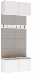 Riiuliga riidepuu Haga II 2W, 238 cm, valge v./hall v.