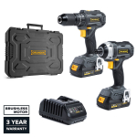 Akukruvikeeraja-trell Grunder CD-B1218+CW-B1118E, 18 V, 2x2.0 Ah