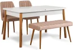 S&ouml;&ouml;gitoa komplekt Kalune Design Santiago 0900 - 3 AB, valge v./m&auml;nni v./heleroosa v.