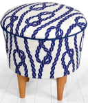 Tumba Hanah Home Cunda v2, sinine v./valge v., 42 cm x 42 cm x 42 cm