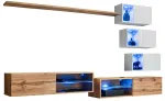 Sektsioonkapp ASM Switch XXIV, tamm v./valge v., 250 cm x 40 cm x 150 cm