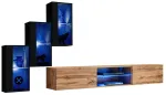 Sektsioonkapp ASM Switch XXII, tamm v./must v., 210 cm x 40 cm x 120 cm