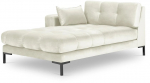 Diivan Micadoni Home Mamaia Velvet Chaise Longue, kreemjasvalge/beež v., vasak, 185 x 102 cm x 75 cm