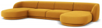 Diivan Micadoni Home Miley Velvet Panoramic, kollane, 334 x 115 cm x 74 cm