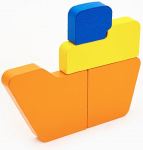 Arendav m&auml;ng Wood&Joy Ship, 3 cm, mitmev&auml;rviline, 4 tk