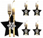 J&otilde;ulu s&ouml;&ouml;giriistade &uuml;mbris Star, 15 cm x 15 cm, must v., 4 tk