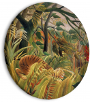 &Uuml;mmargune reproduktsioon l&otilde;uendil Artgeist Tiger in a Tropical Storm (Henri Rousseau), 60 cm x 60 cm