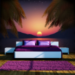 Fototapeet Artgeist Romantic evening on the beach SNEW011138SAM, 70 cm x 98 cm