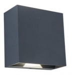 &Otilde;ue seinavalgusti Lutec Gemini Beams, 10W, LED, IP54, tumehall v., 11 cm x 11 cm