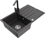 K&ouml;&ouml;givalamu koos kraaniga Mexen Bruno Rita, graniit, 79.5 cm x 49.5 cm x 20 cm, must/kroom