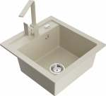 K&ouml;&ouml;givalamu koos kraaniga Mexen Vito, graniit, 49 cm x 52 cm x 21 cm, beež