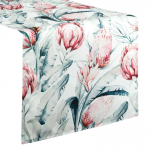 Piklik laudlina ristk&uuml;likukujuline Garden, valge/roheline/roosa, 40 x 180 cm