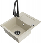 K&ouml;&ouml;givalamu koos kraaniga Mexen Enzo, graniit, 57.6 cm x 46.5 cm x 17.4 cm, must/beež