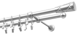 Kardinapuu komplekt Olimp Genua, 200 cm, &Oslash; 19 mm, matt kroom v.