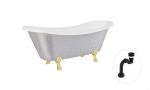 Vann, teisaldatav Besco Amelia Glam, 190 cm x 77 cm x 69 cm, ovaalne, kuldne/h&otilde;be