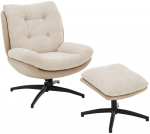 Tugitool koos jalatoega MC Akcent Dibba, beež v., 91 cm x 75 cm x 95 cm