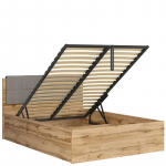 Voodi poolteist istekohta Tetrix, 140 x 200 cm, hall v./wotan tamm v., ilma madratsita, p&otilde;hjalippidega