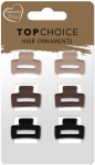 Juukseklamber Top Choice 20650, 25 mm, pruun v./must v./pruunikas v., 6 tk