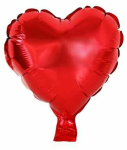 Fooliumist &otilde;hupall erikujuga Heart 23 cm, punane v.