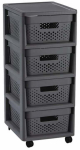 Ratastega riiul Curver Infinity, hall v., 36 cm x 30 cm x 69 cm