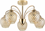 Valgusti lagi Candellux Lighting Tobias 35-56085, E27, 5 x 40 W, merevaigu-kollane v. / kuldne v.