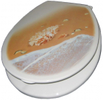 WC poti kaas Karo-Plast Uni, pruun v./valge v.