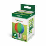 Lambipirn Spectrum LED, P45, rgb v., E27, 1 W, 10 lm