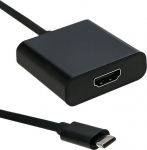 Juhe Qoltec HDMI, USB-C, 0.23 m, must v.
